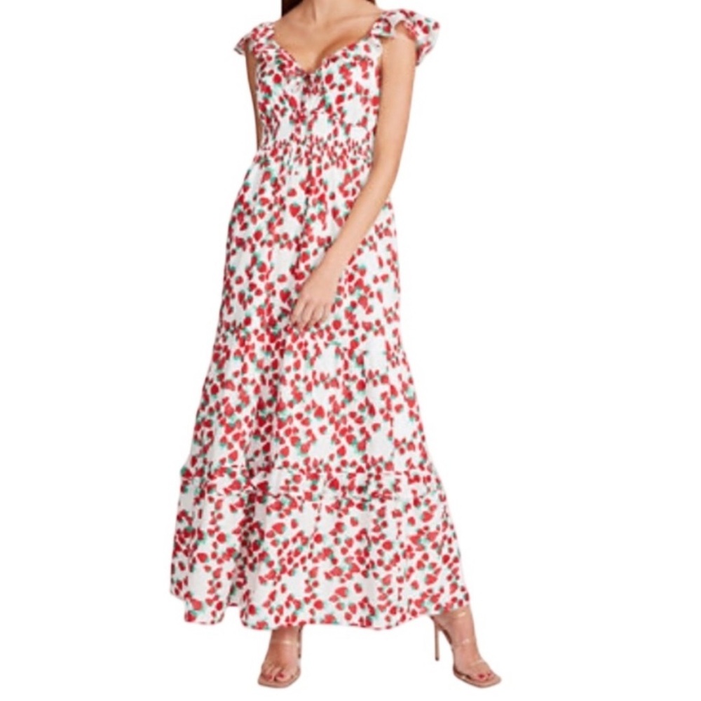NWT Betsey Johnson Sz XL Red Strawberry and Floral Maxi Dress